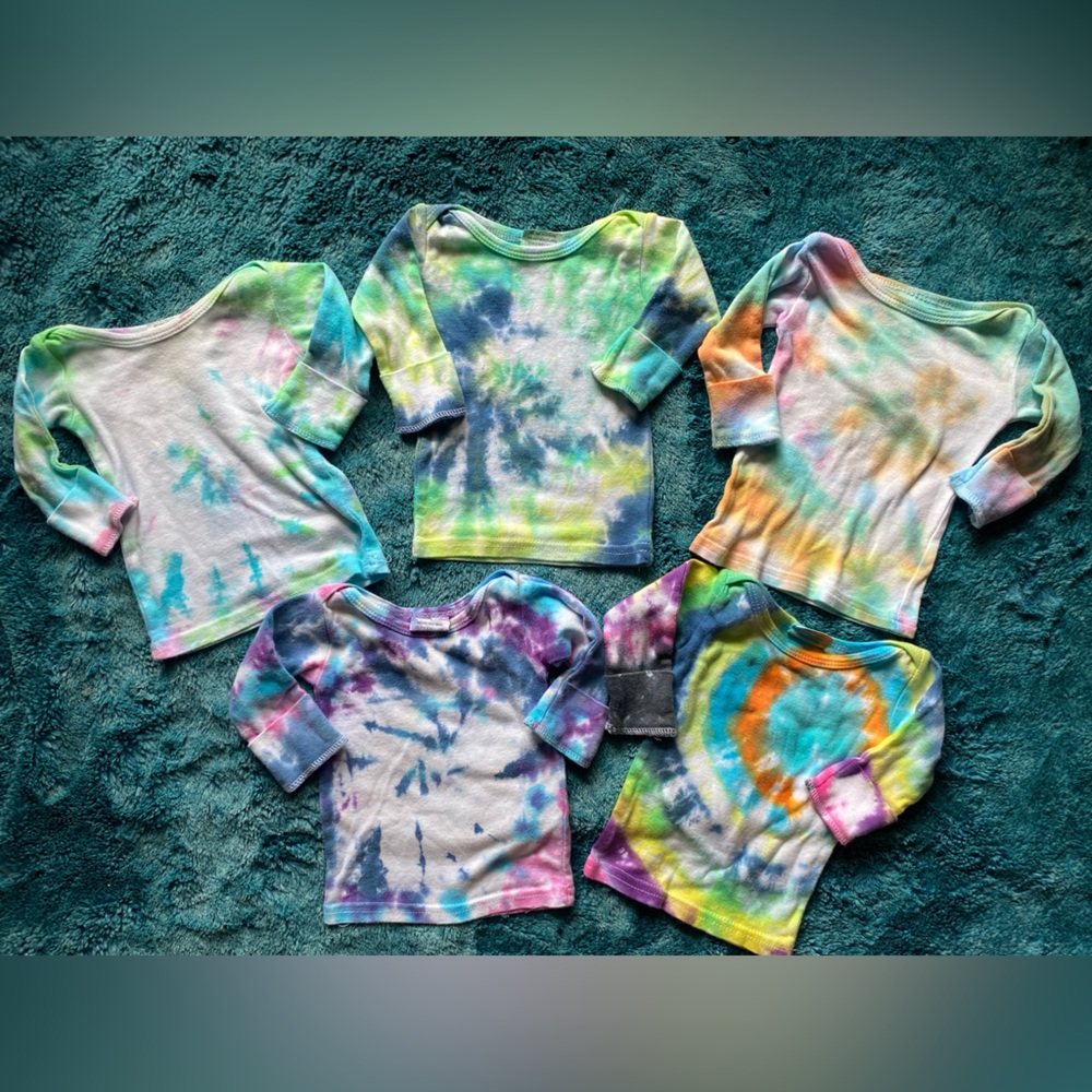 5 Tie-Dye newborn Baby Tops